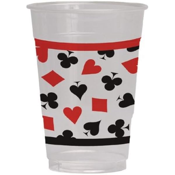 Creative Converting 18630 Playing Card Plastic Cups, 16 oz, 8 Pcs ...